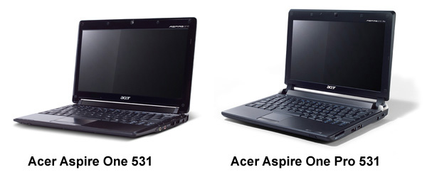 Acer Aspire One Pro 531 e standard 531 a confronto