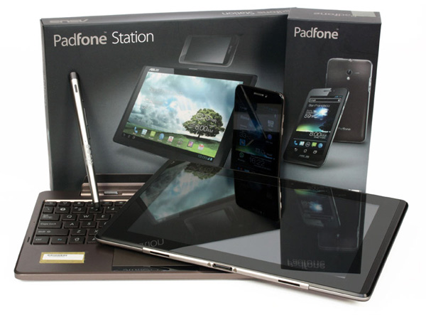 Il kit Asus Padfone, con smartphone, tablet, tastiera e penna