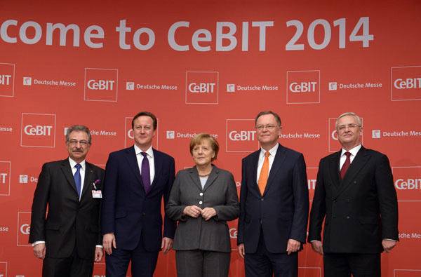CeBIT 2014 Angela Merkel e David Cameron