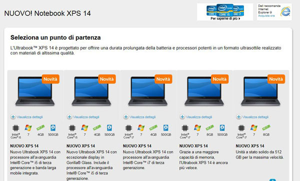 Tutti le configurazioni di Dell XPS 14 in Italia