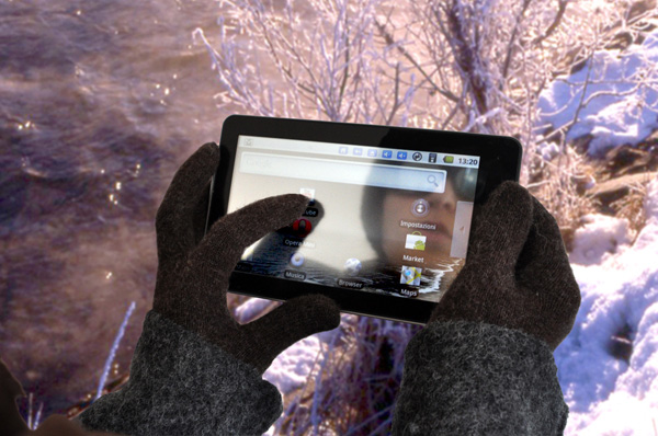 Guanto per display touchscreen