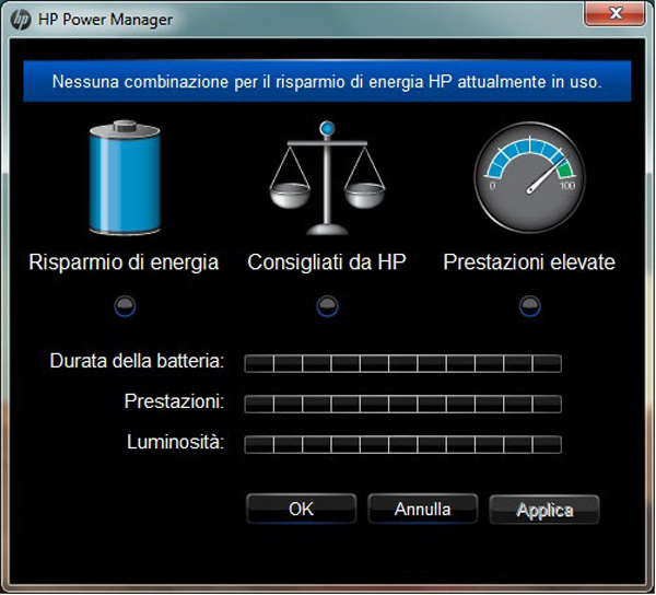 hp power manager default password