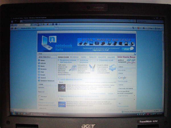 Acer Travelmate 6292 schermo