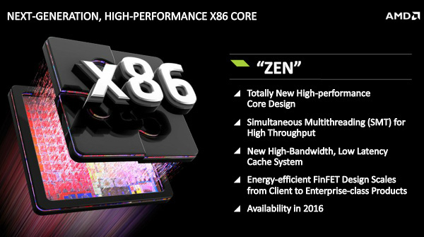 AMD Zen è il nome dei nuovi core X86 ad alte prestazioni