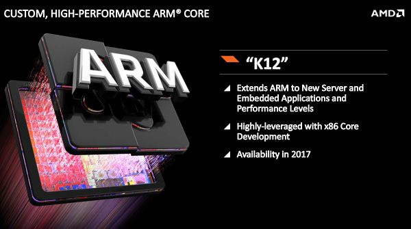 I core ARM AMD K12 arrivano nel 2017