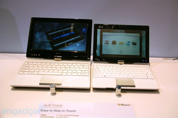 I netbook tablet convertibili di Asus aperti
