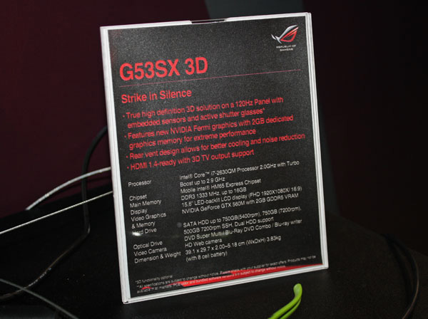 Asus G53Sx cartellino