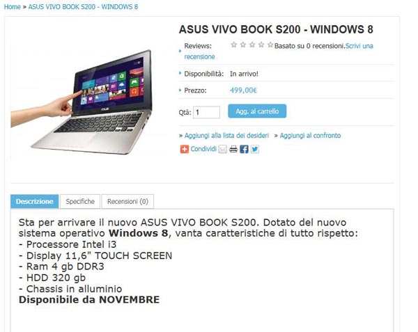 Asus Vivo Book S200