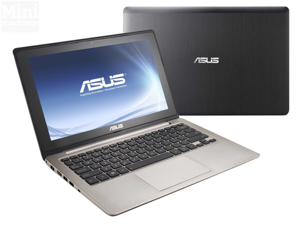 Asus VivoBook aperto e cover in alluminio spazzolato