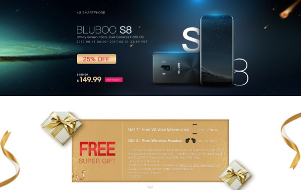Bluboo S8 in prevendita su Aliexpress