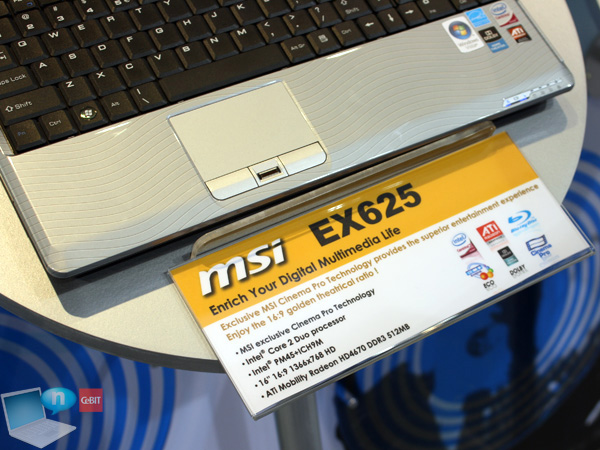 MSI EX625 spec