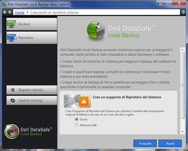 Dell DataSafe Online backup