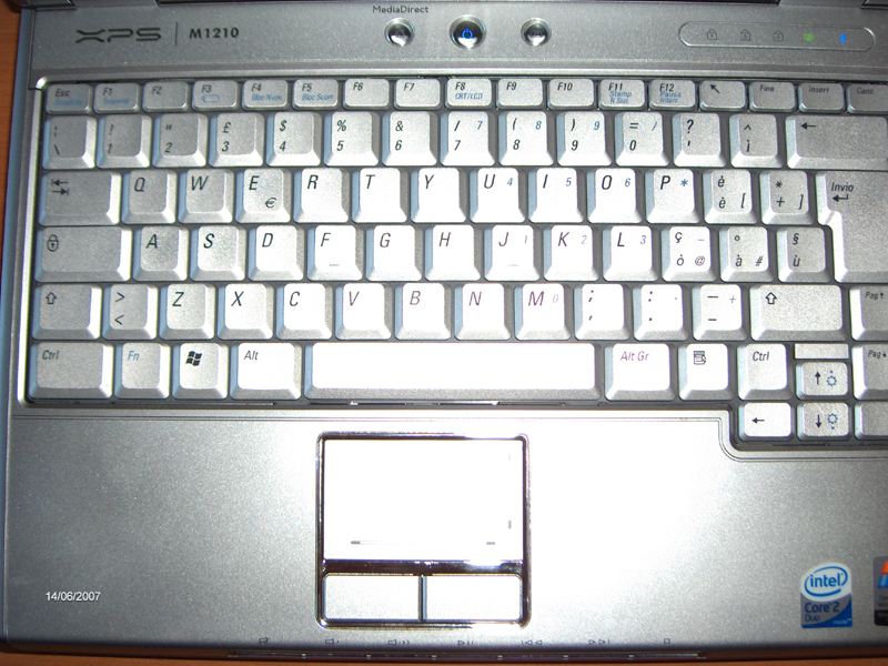 Dell XPS M1210, tastiera