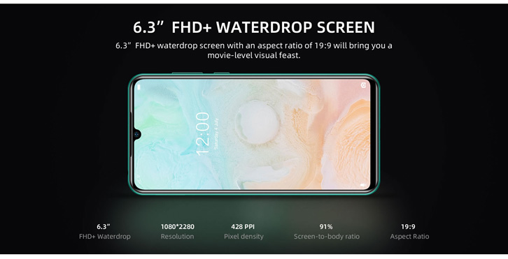 Doogee N20 Pro ha uno schermo da 6.3" con waterdrop