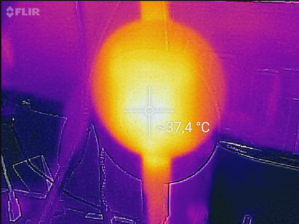 Foto termica della Wecast durante il funzionamento