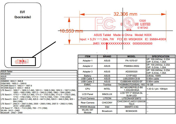 ASUS Tablet K00X