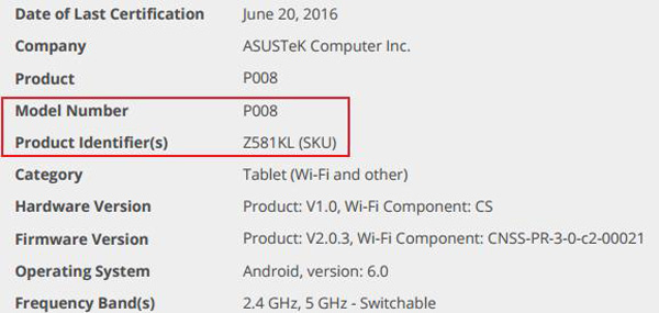 ASUS ZenPad 3S 8.0 (Z581KL)