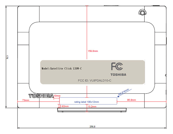 Toshiba Satellite Click 10 nello schema di FCC