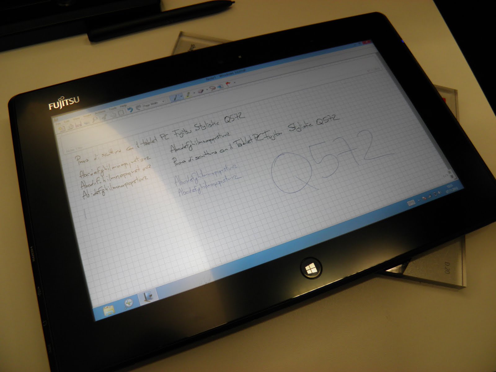 Fujitsu Stylistic Q572 prova scrittura