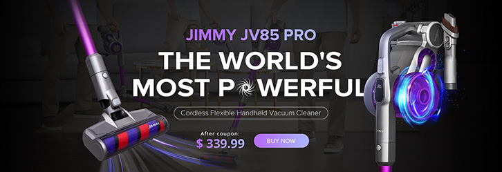 La promozione di Geekbuying dedicata alla scopa elettrica senza fili Jimmy JV85 Pro