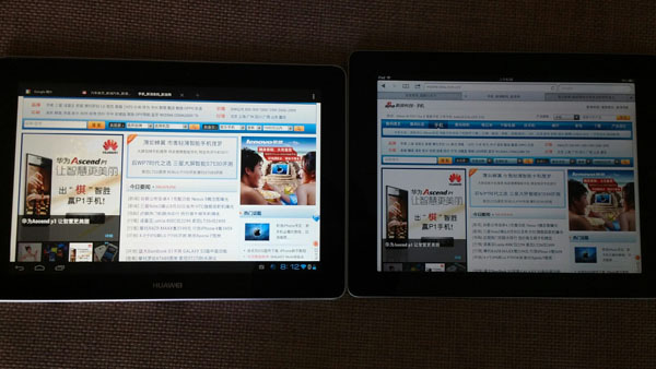 Huawei MediaPad 10 FHD vs iPad