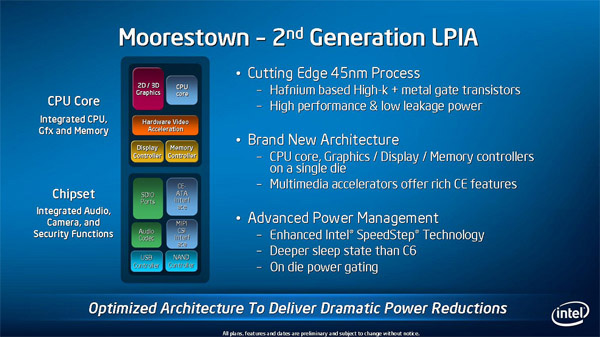 Intel Moorestown caratteristiche