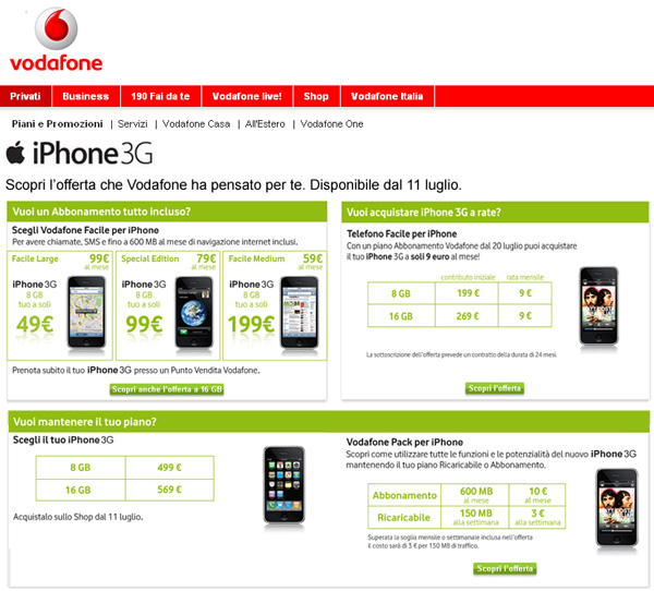 iPhone Vodafone offerte