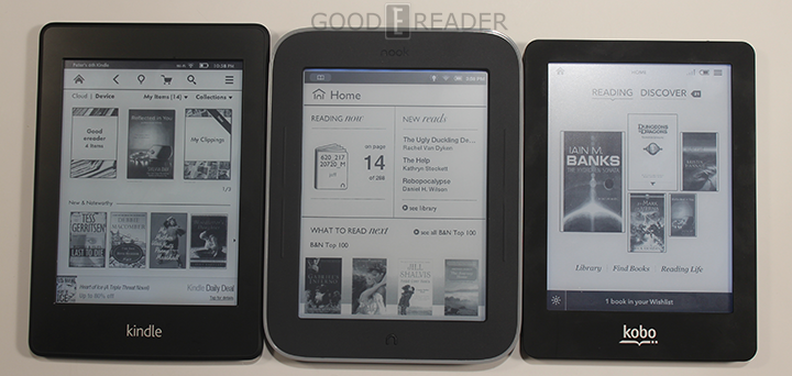 Kindle Paperwhite, Kobo Glo e Nook Glowlight