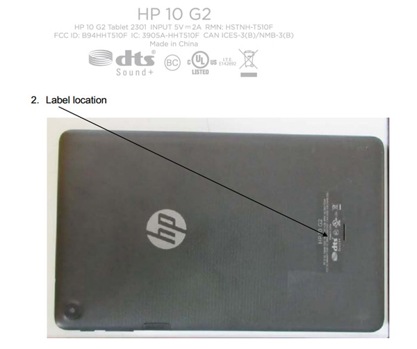 HP 10 G2 Tablet (2301)