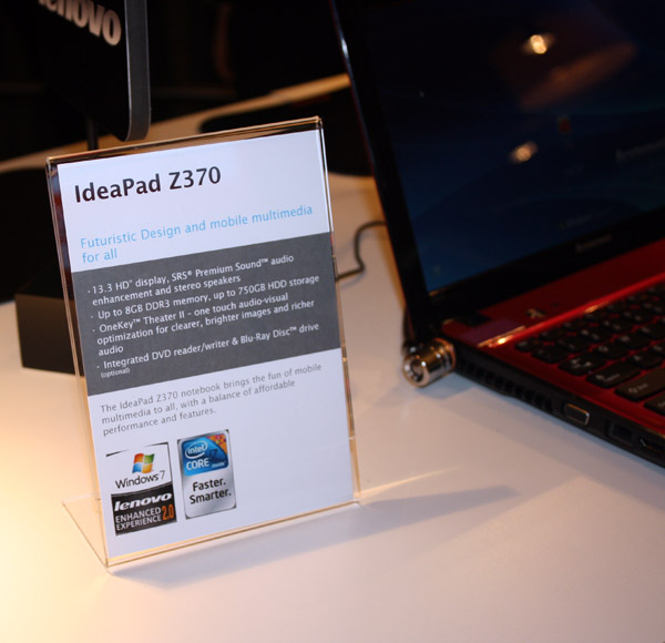 Lenovo IdeaPad Z370 cartellino