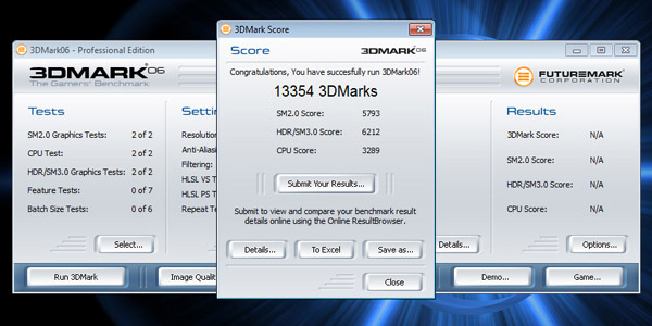 Nvidia GeForce GTX 285M test 3DMark06