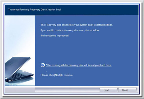Recovery Disk Creation Tool