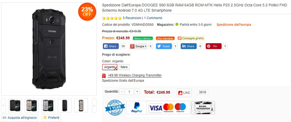 Doogee S60 a 245 euro su MyeFox