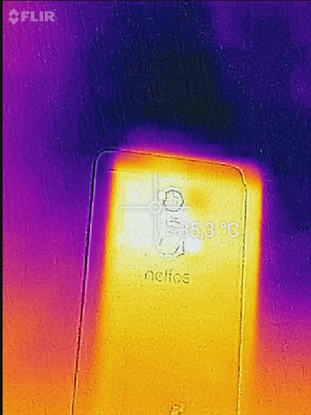 Temperature sul retro del telaio misurate dalla termocamera Flir