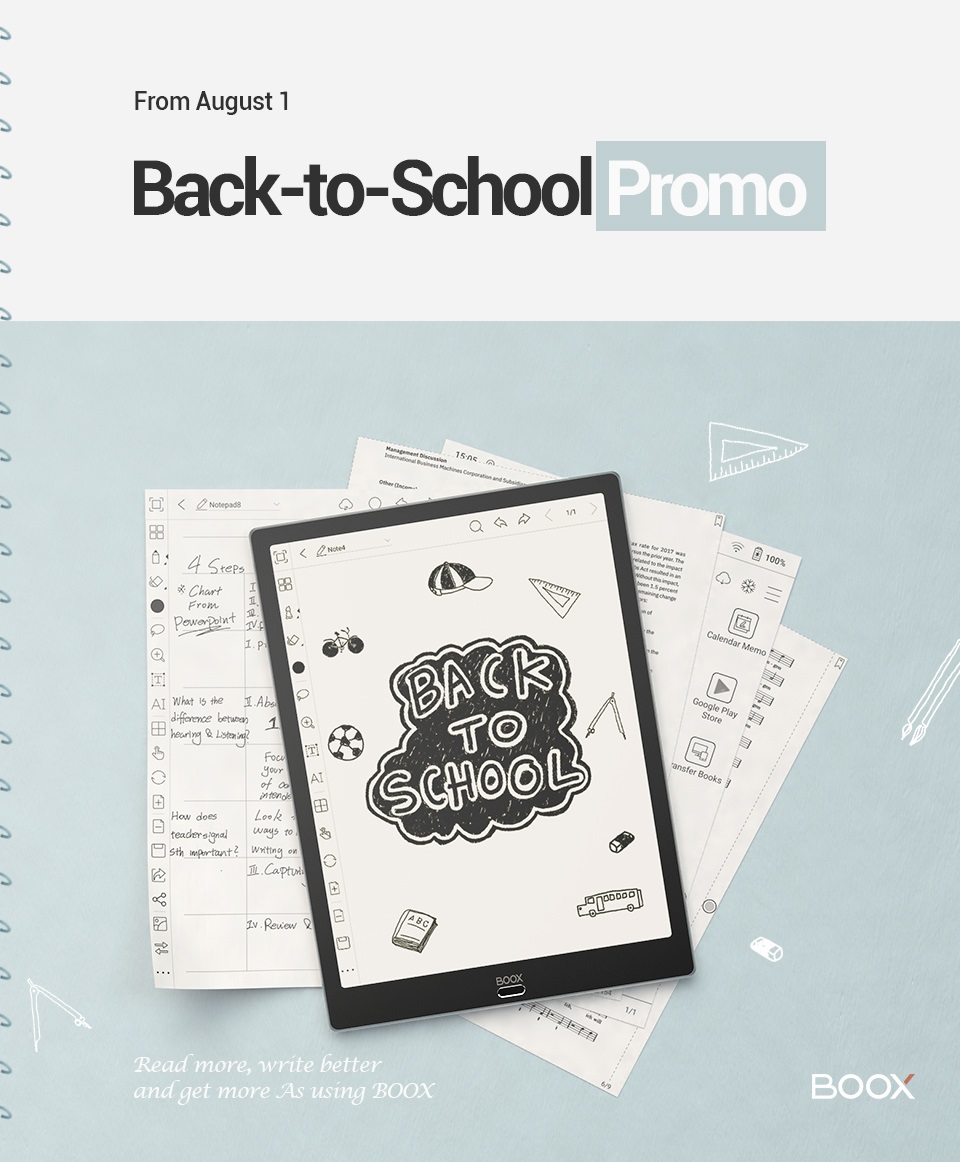 Onyx Boox Note2 e Boox Max 3 in offerta per il back-to-school su Amazon