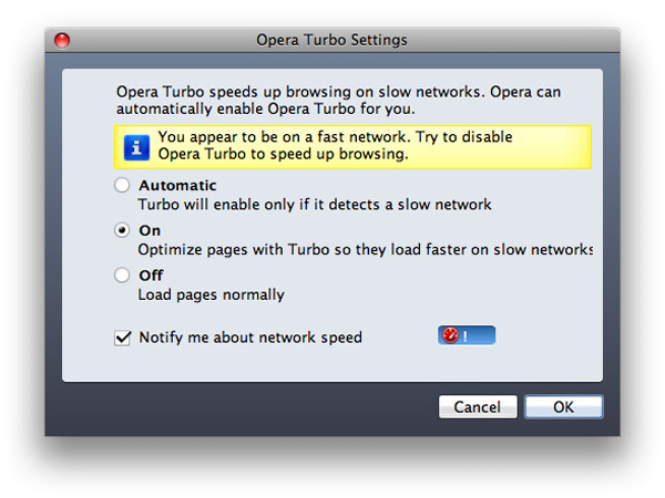 Opera 10 Beta Turbo