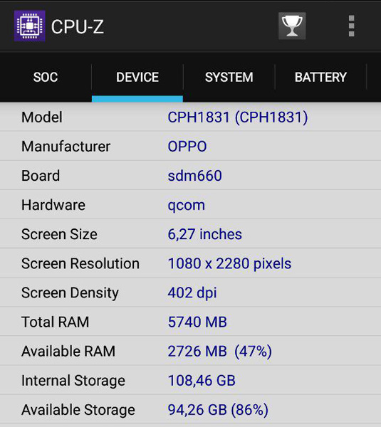 Al cuore di Oppo R15 Pro c'è uno Snapdragon 660