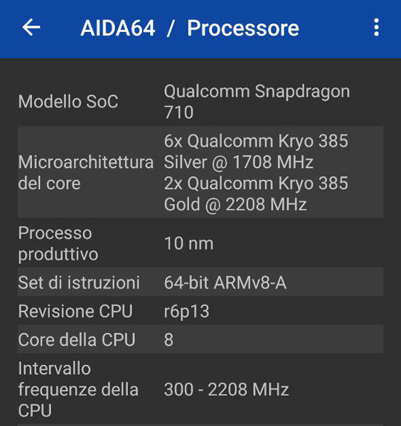 AIDA64: Qualcomm Snapdragon 710