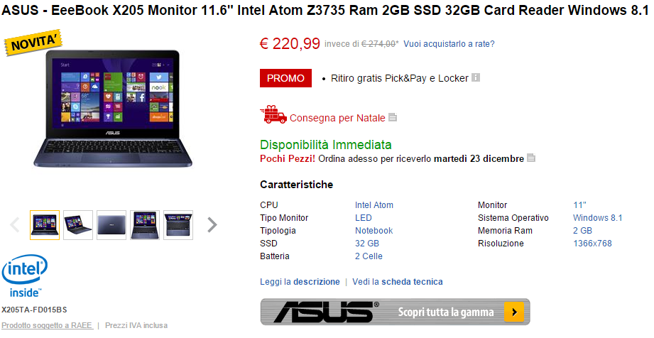 ASUS EeeBook X205TA