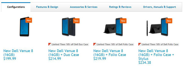 Dell Venue 8 con Merrifield in USA