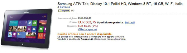 Samsung ATIV Tab da Amazon Italia
