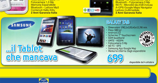 Samsung Galaxy Tab da Euronics