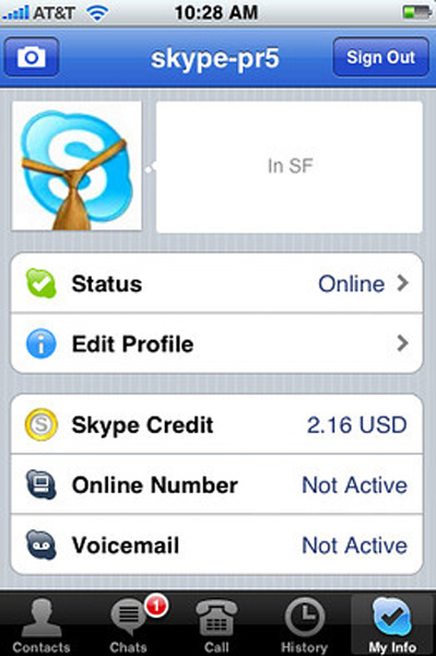 Skype su iPhone e iPod Touch