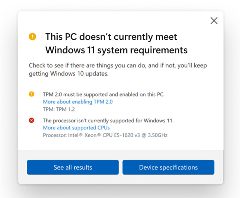 Windows 11 PC Health Check 