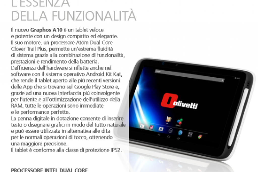 Olivetti Olipad Graphos A10: Intel Atom, Android KitKat e penna - Notebook  Italia